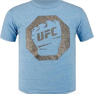 UFC Girls Fist Inside Glitter Logo Graphic T-Shirt Size 4 T NWT
